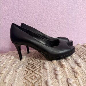 Nine West Black peep toe pumps